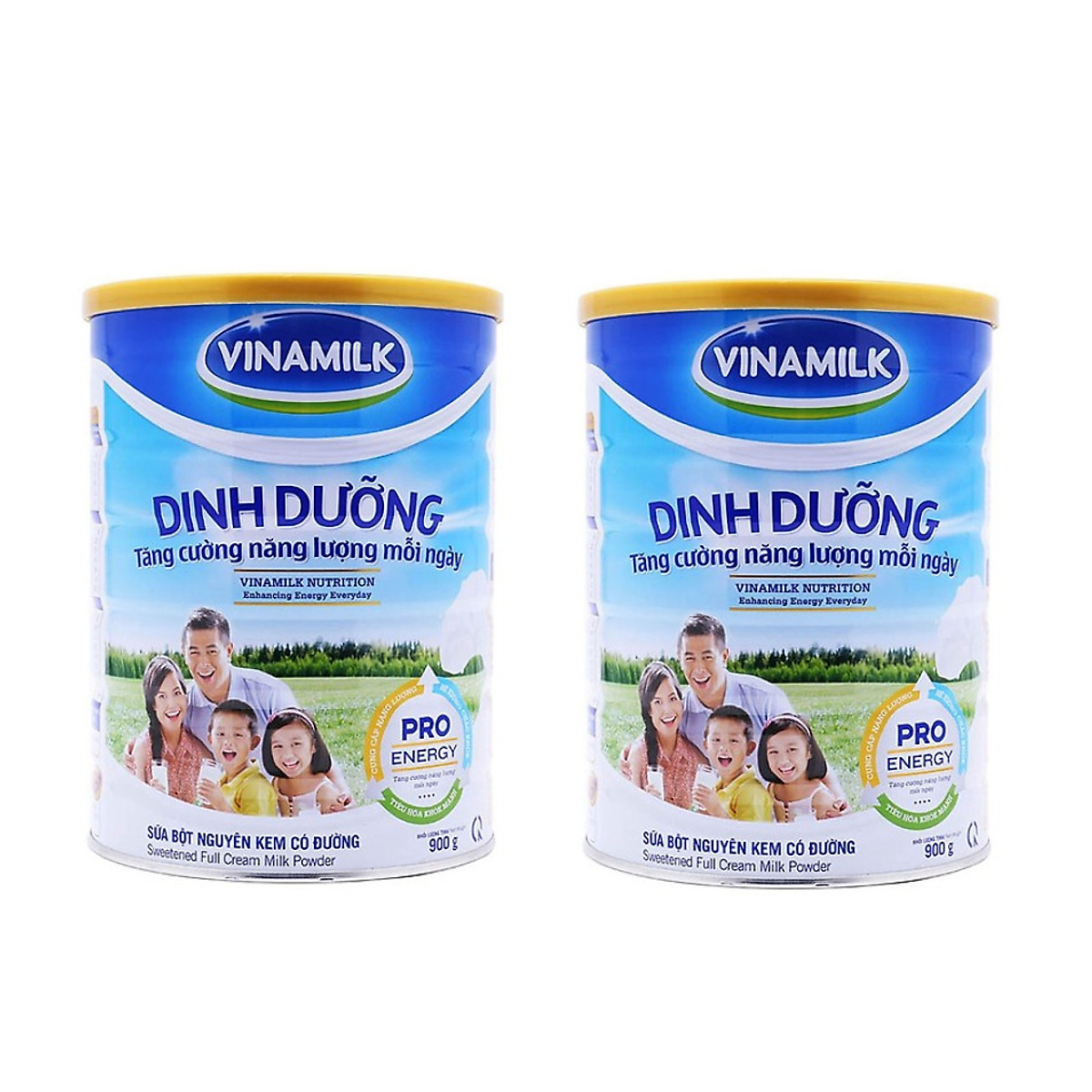 Combo 2 lon sữa bột nguyên kem có đường vinamilk dinh dưỡng - hộp thiếc 900g