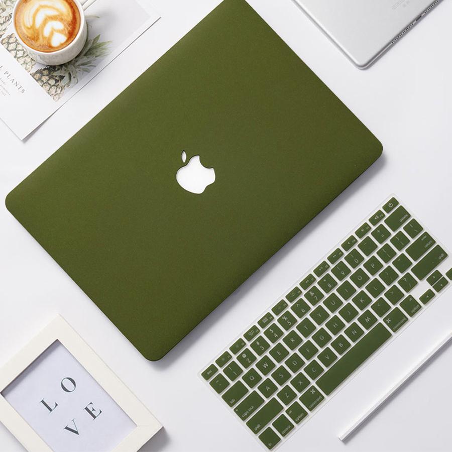 Combo ốp macbook kèm phủ phím màu xanh rêu