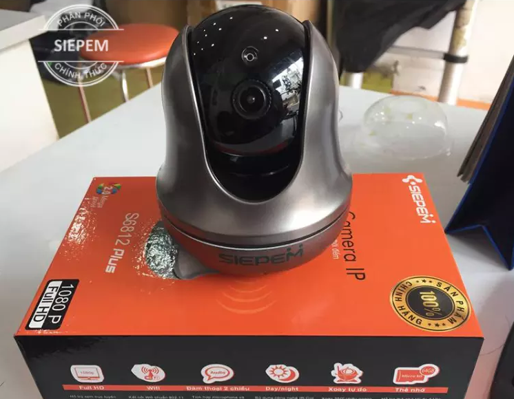 [HCM][ Full HD 1080p ] Bán Camera Ip Wifi Chống Nhiễu Siepem S6812 Plus Xoay 360 Độ Siêu Nét Cho Hình Ảnh Full HD 1080p Có Hồng NgoạiCảm Biến Ngày Đêm Đàm Thoại 2 Chiều Bảo Hành 1 Đổi 1.