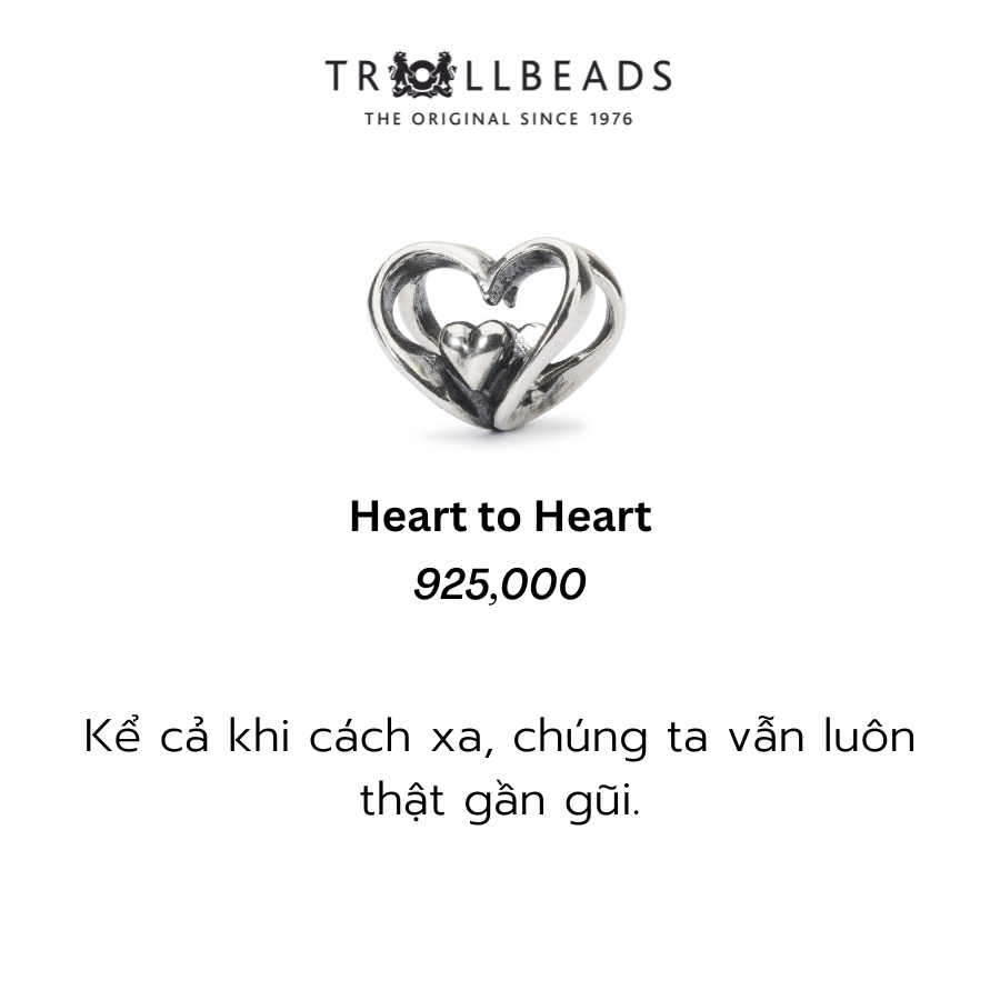 Trollbeads Bead bạc cao cấp Heart to Heart