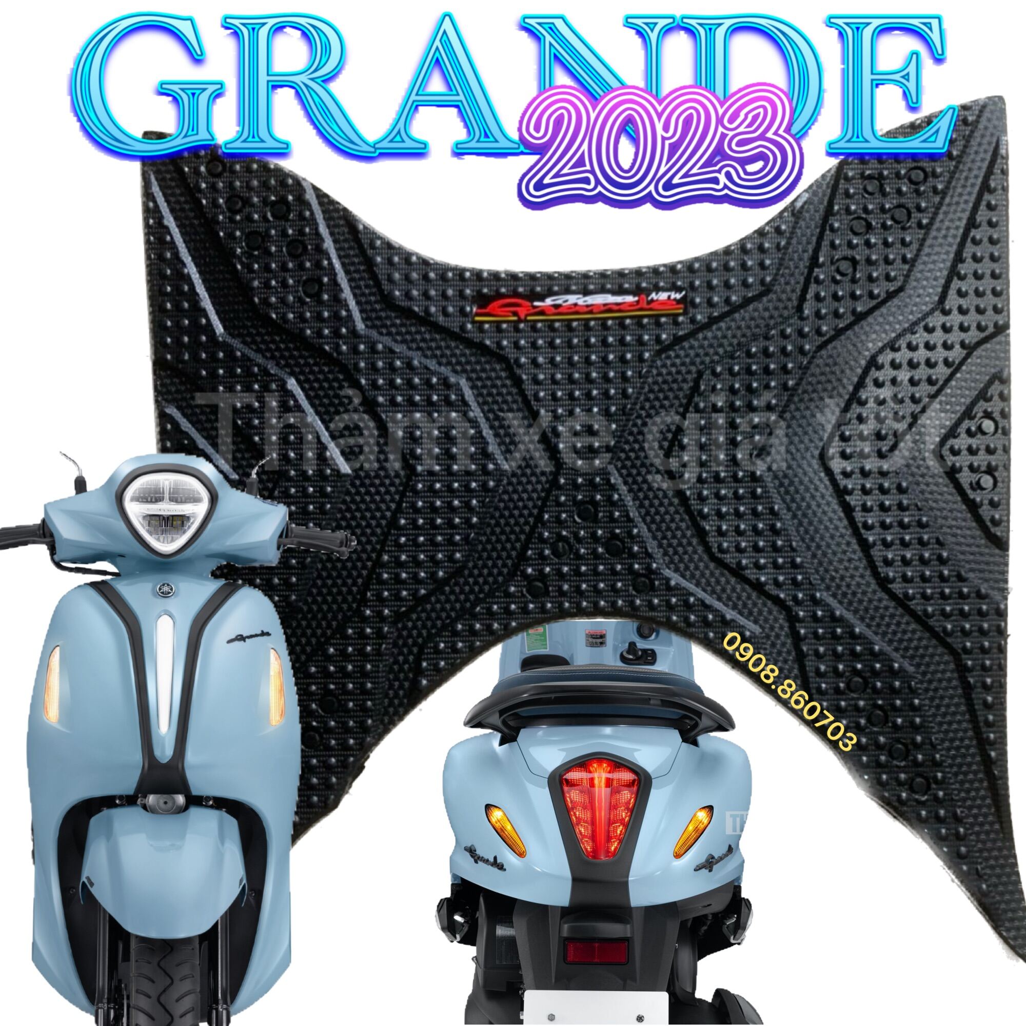 Thảm cao su lót chân xe Yamaha Grande 2023, thảm xe Grande 2023, thảm cao su lót sàn xe Grande 2023