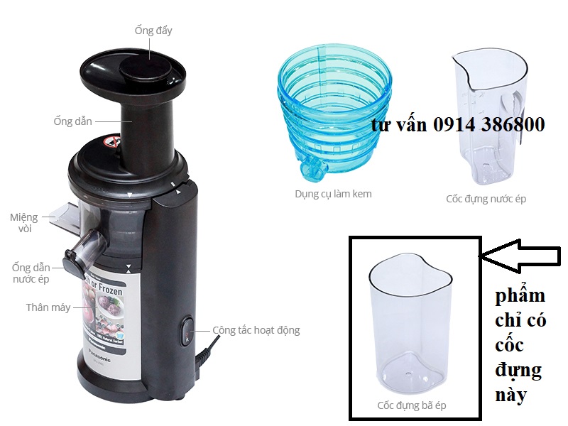 Phụ kiện Máy ép chậm Panasonic PAVH-MJ-L500SRA - CỐC ĐỰNG BÃ ÉP