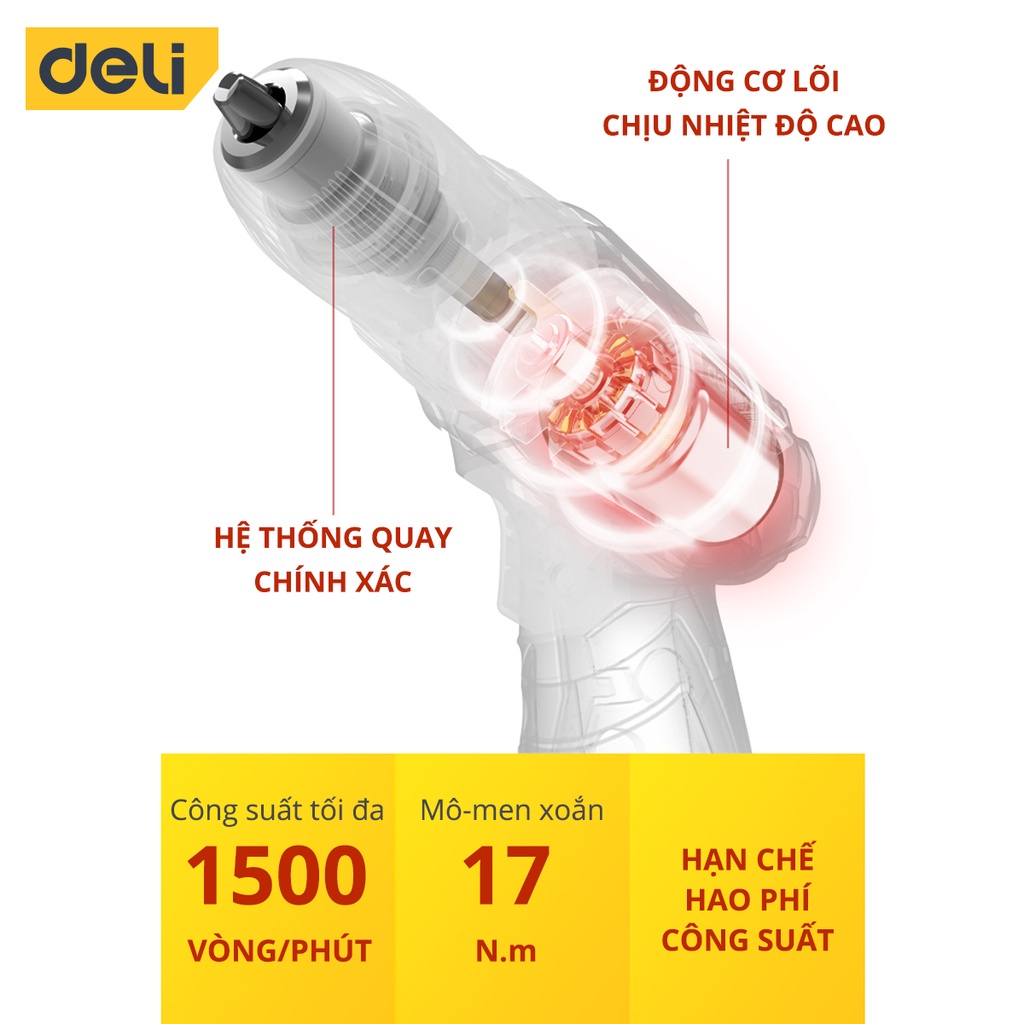Máy khoan bắt vít deli pin 12v - nhỏ gọn, tiện dụng - dùng cho sửa chữa vật dụng - dl600012