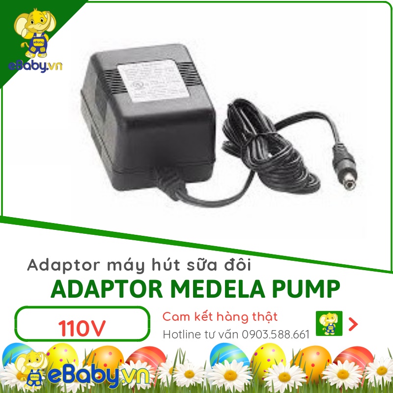 Củ sạc nguồn medela pump ebaby chính hãng _ thay thế new 100% - adaptor 220v dùng cho máy hút sữa medela pump - phụ kiện medela hàng chính hãng