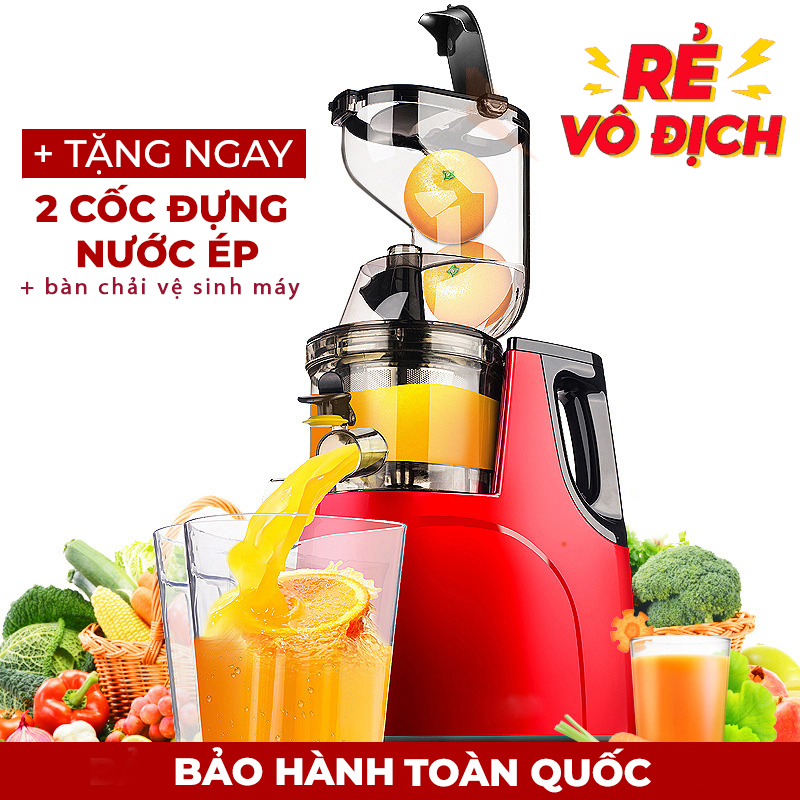 Máy ép hoa quả rau củ tốc độ chậm Ép kiệt bã Công nghệ Hàn Quốc Ép trái cây nguyên quả - 2 tốc độ ép - Dung tích lớn - Máy ép ly tâm - Bảo hành 6 tháng