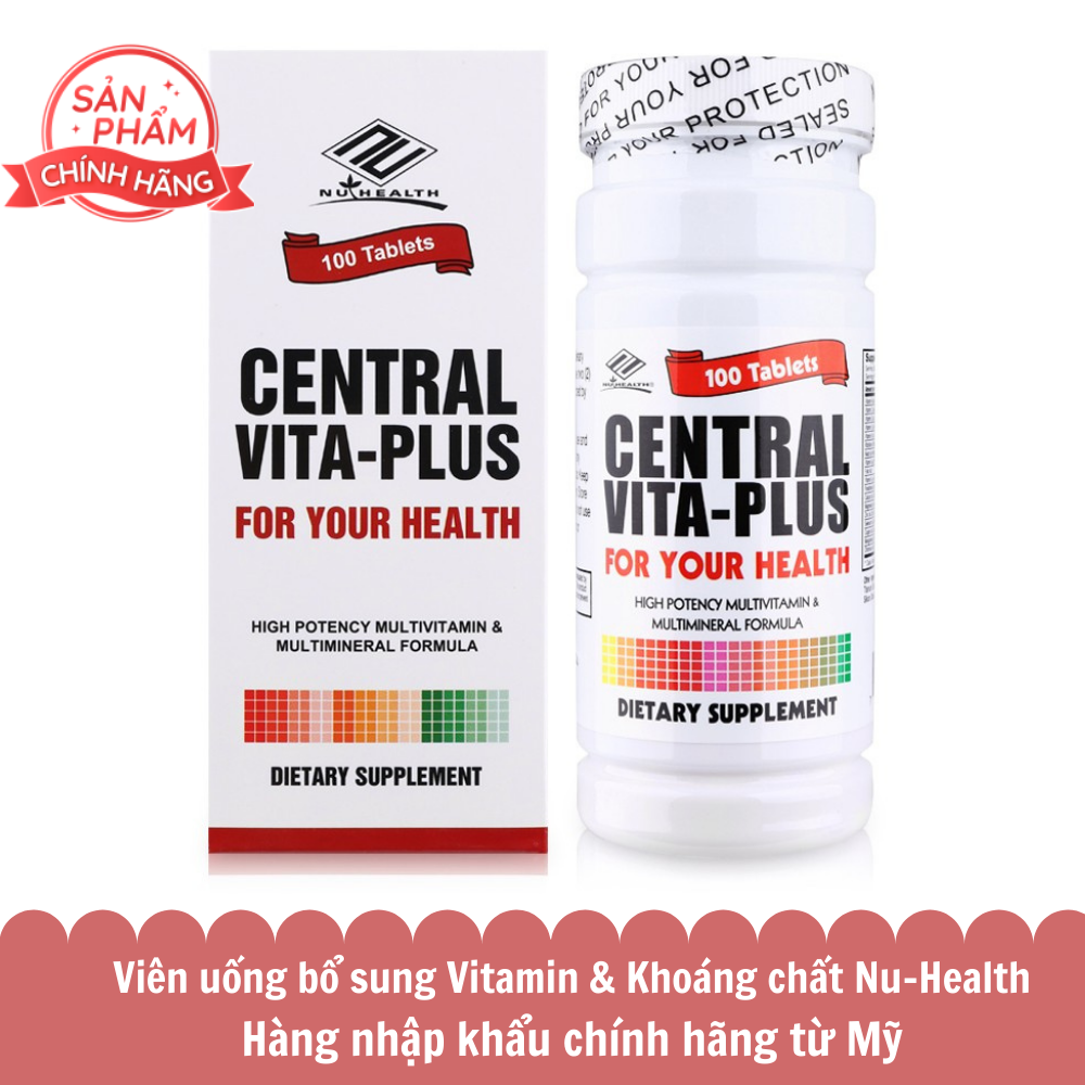 Viên uống bổ sung vitamin và khoáng chất Central Vita Plus NuHealth 100 viên hàng chính hãng nhập khẩu từ Mỹ