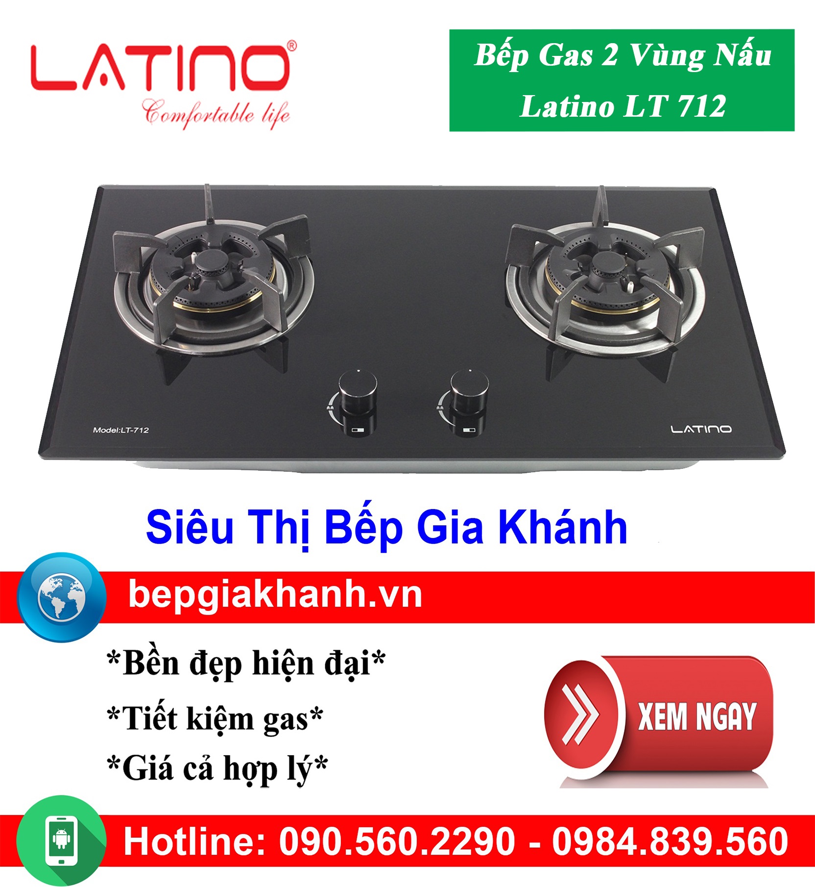 Bếp gas âm Latino LT 712, bếp gas, bếp gas đôi, bếp gas đơn, bếp gas âm, bếp ga, bếp ga đôi, bếp ga đơn, bếp ga âm, bep ga, bep gas