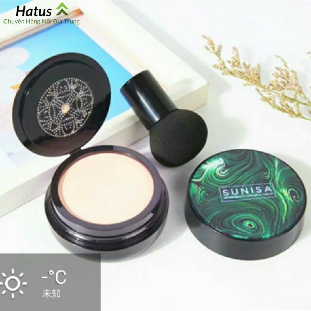 ( Hàng loại 1- Có lỗ) Phấn nước Sunisa + Đầu Nấm Mút Tán kiềm dầu, che khuyết điểm, sáng tone da