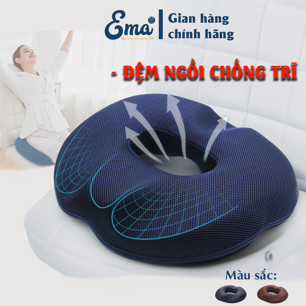 Đệm ngồi chống trĩ Ema - Giảm đau vùng trĩ, phòng tránh trĩ dành cho dân văn phòng, lái xe