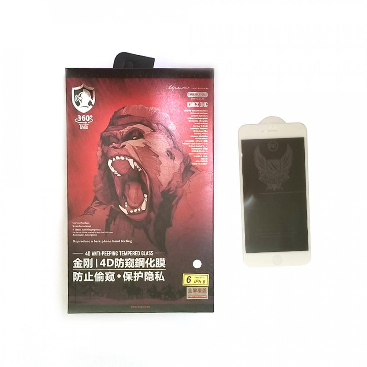 [GIẢM GIÁ 3 NGÀY] Kính Cường Lực Iphone WK KingKong Iphone 6/7/8/6plus/7plus/8Plus/X/Xr/Xs Full Màn (Đen) - Cường Lực King Kong