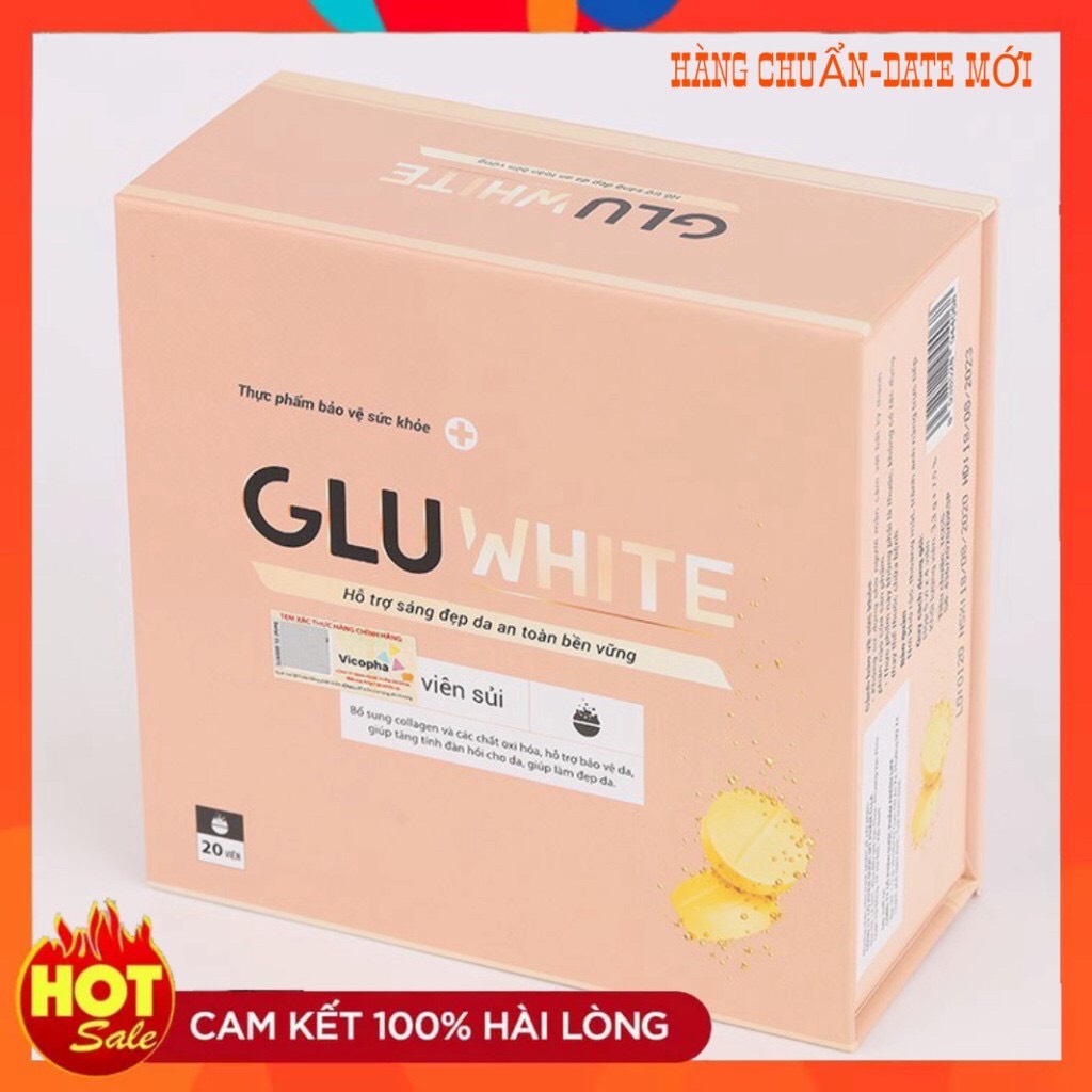 Viên sủi gluwhite – giải pháp trắng da đột phá hộp 20 viên viên uống trắng da gluwhite dạng sủi với collagen, vitamin c hỗ trợ làm đẹp da, giảm mờ nám. hiệu quả sau 30 ngày