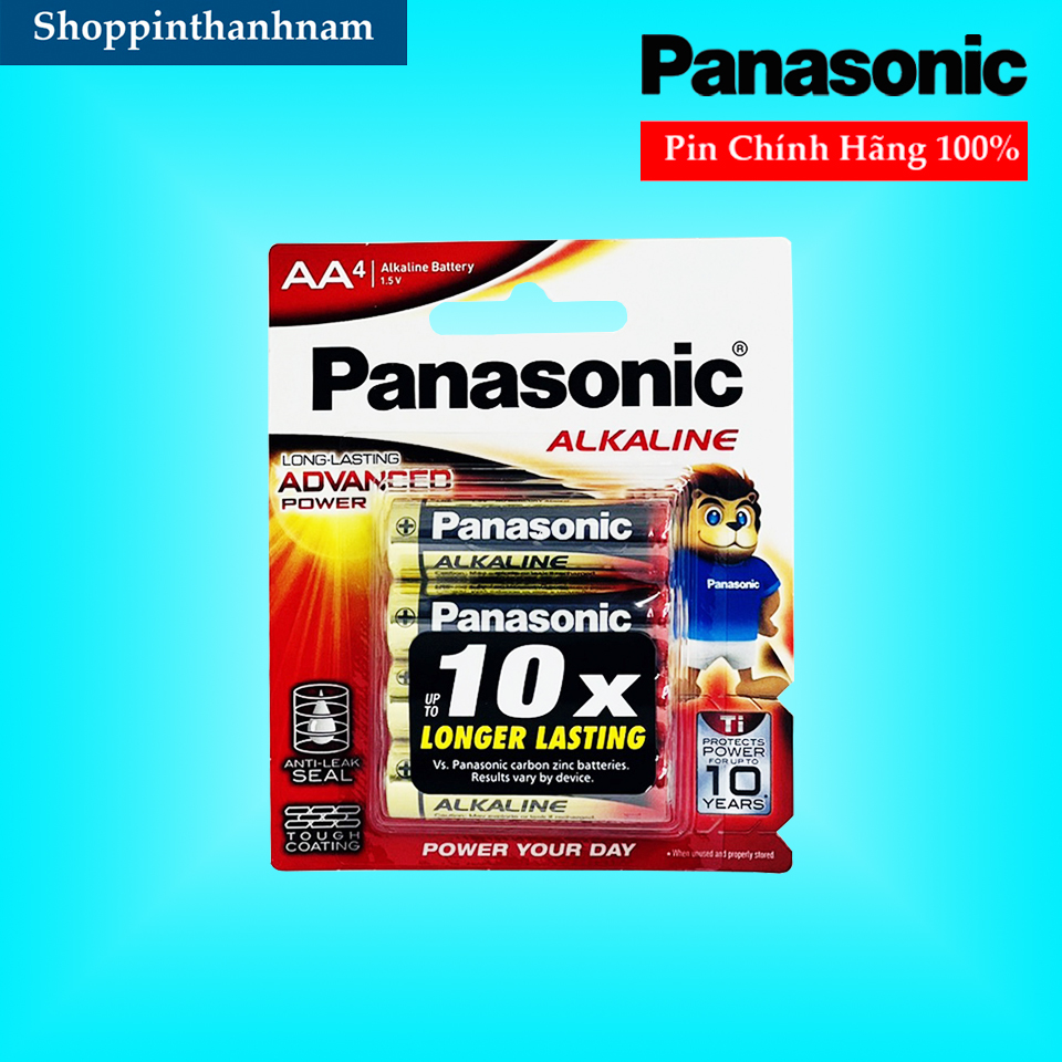 Pin aa panasonic alkaline lr6t vỉ 4 viên dung lượng cao chính hãng