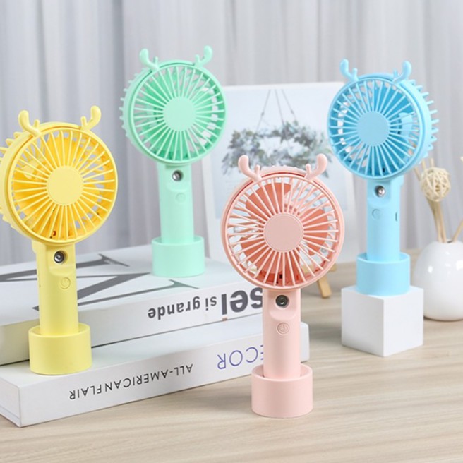 Quạt tự động phun sương cầm tay mini tạo độ ẩm cực mát- quạt cầm tay coa sừng, quạt gấu, quạt thỏ, quạt hươu,...