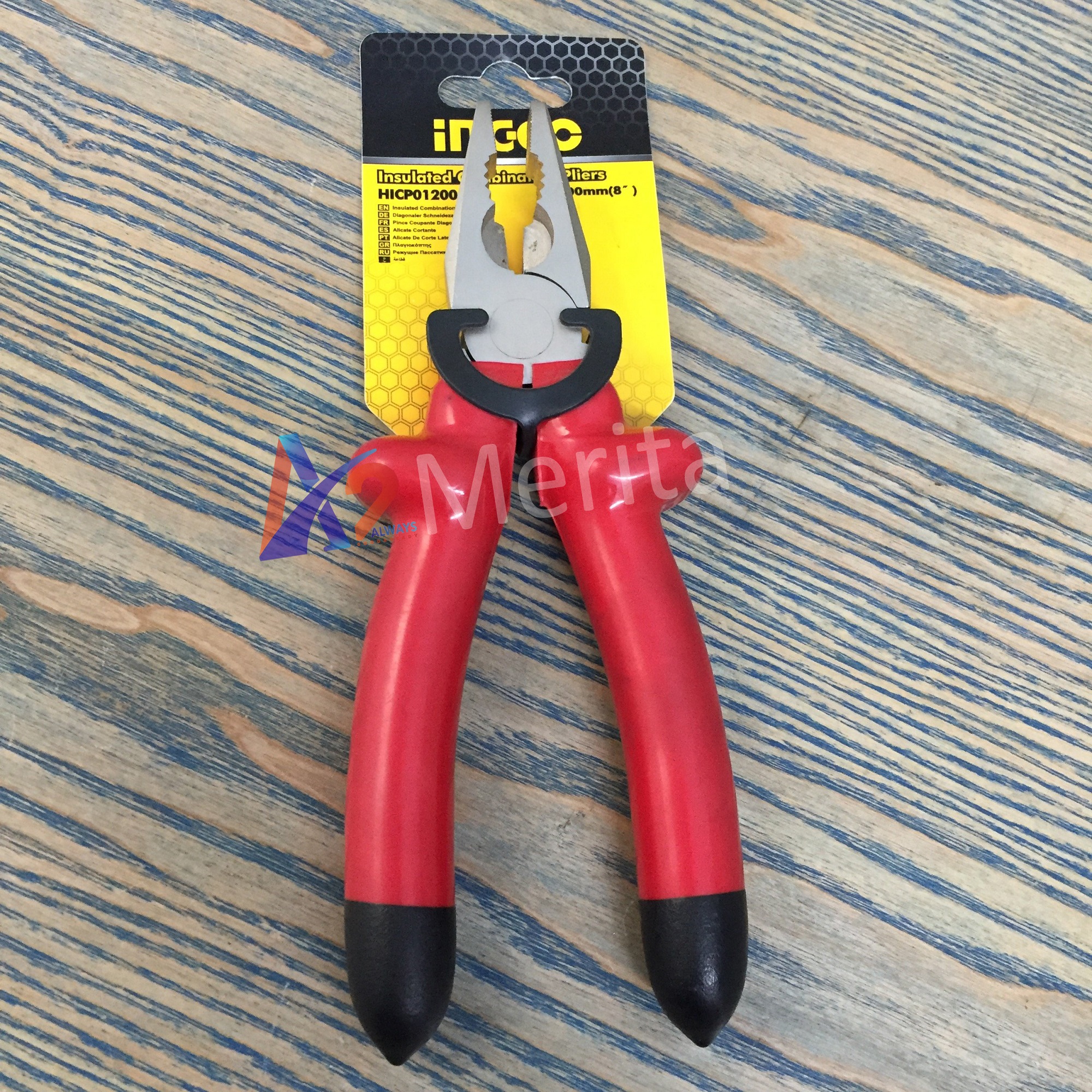 Kềm răng cách điện 8"/200mm ingco hicp01200