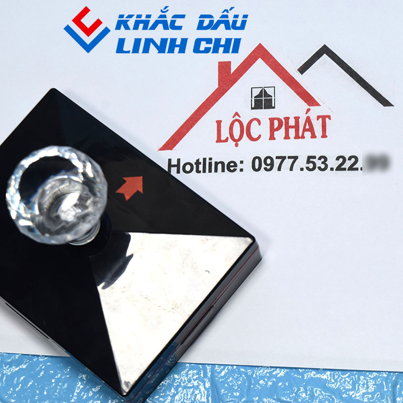 Dấu in logo 2 màu mực không lem phai 60x90mm