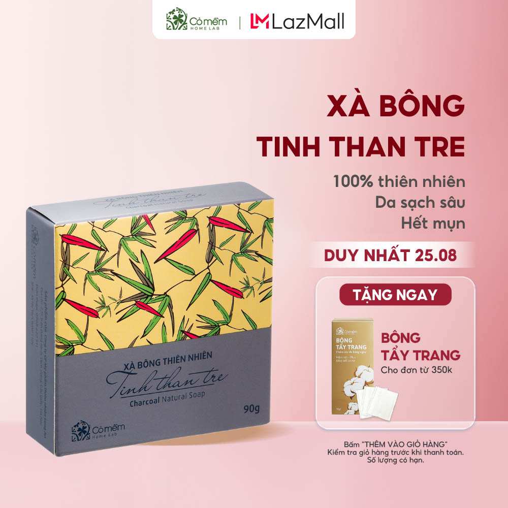 Xà bông tắm và rửa mặt thiên nhiên tinh than tre thải độc da ngăn ngừa mụn body cỏ mềm homelab
