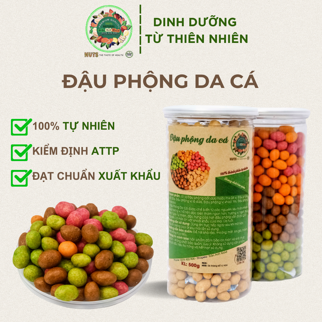 Đậu phộng da cá ta healthy - đậu phộng da cá nước cốt dừa thơm ngon, béo ngậy, không chất bảo quản