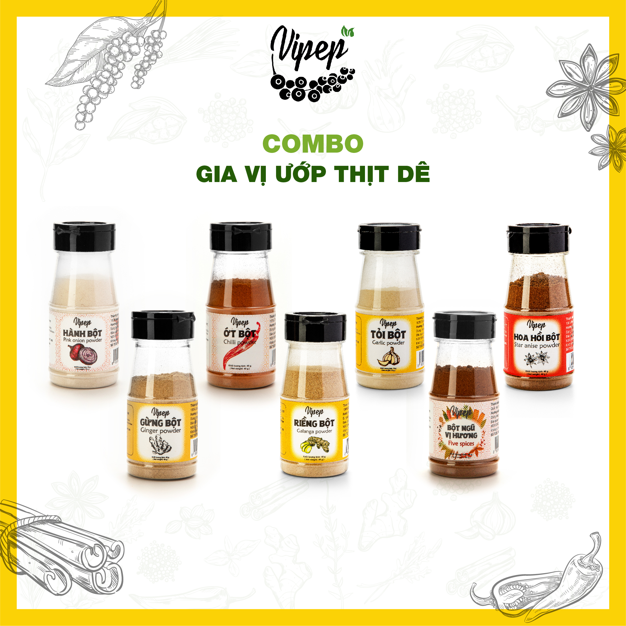 Set gia vị tiết kiệm ướp thịt dê/bò/heo