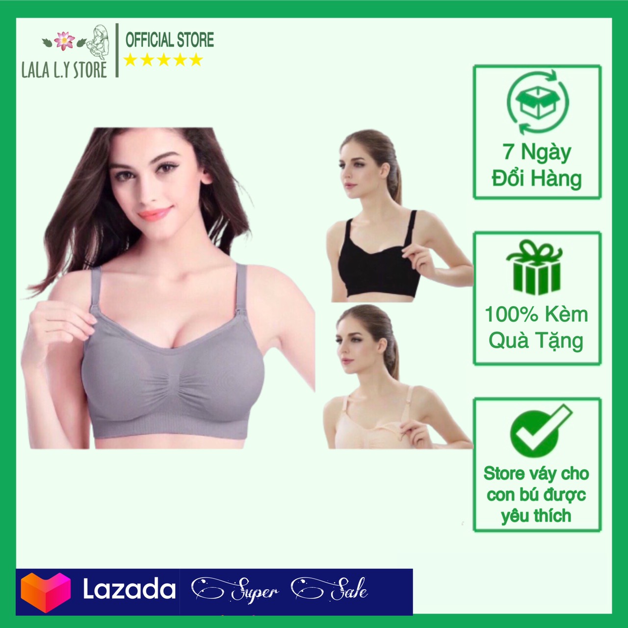 Áo ngực cho con bú, [HÀNG SẴN] áo ngực định hình có móc cài cho bé bú ti tiện lợi, hàng chuẩn LALA L.Y Store LSB015