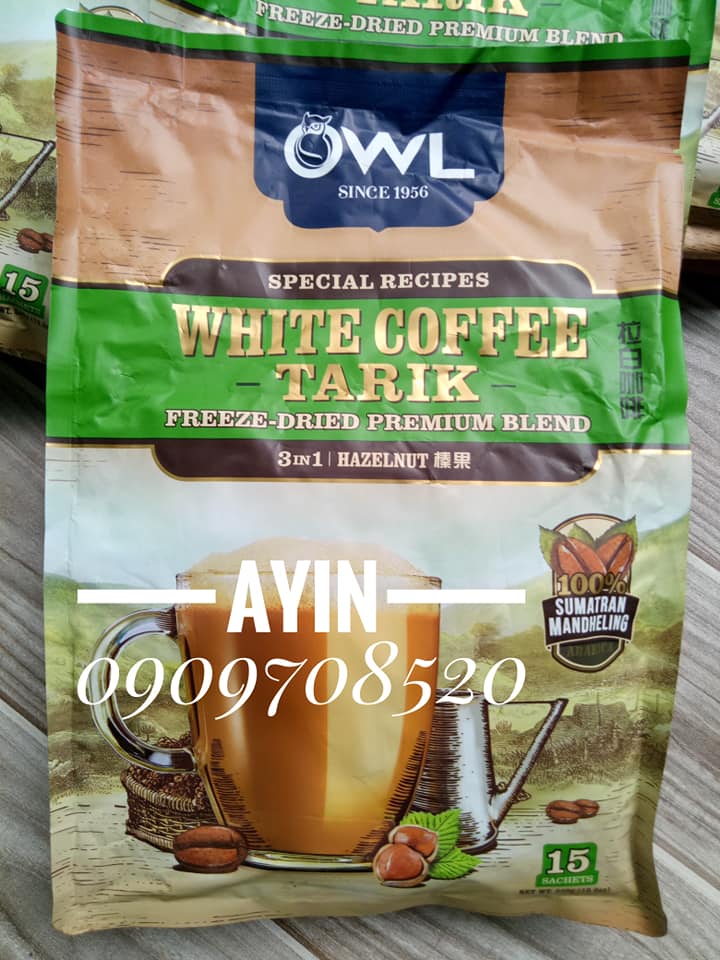 Cà Phê Trắng OWL WHITE COFFEE TARIK - HAZELNUT
