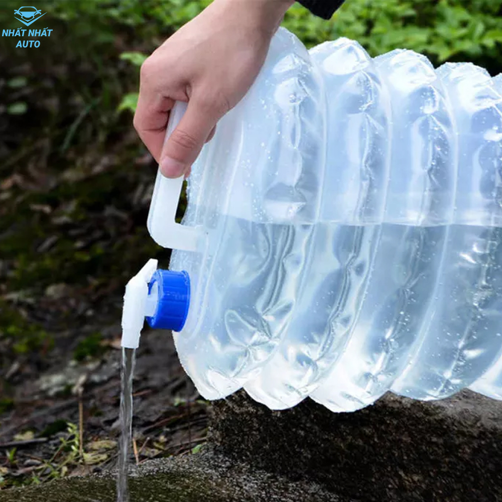Thùng đựng nước có 3 lít có vòi tiện dụng cho các hoạt động ngoài trời, can nhựa PE đựng nước có thể gấp gọn