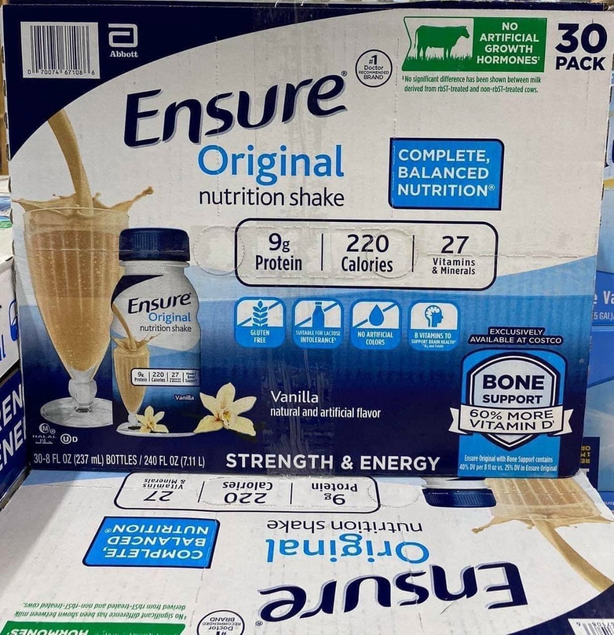 Sữa ensure nước hương vani – ensure original 237ml thùng 30 chai- hds 06/2022