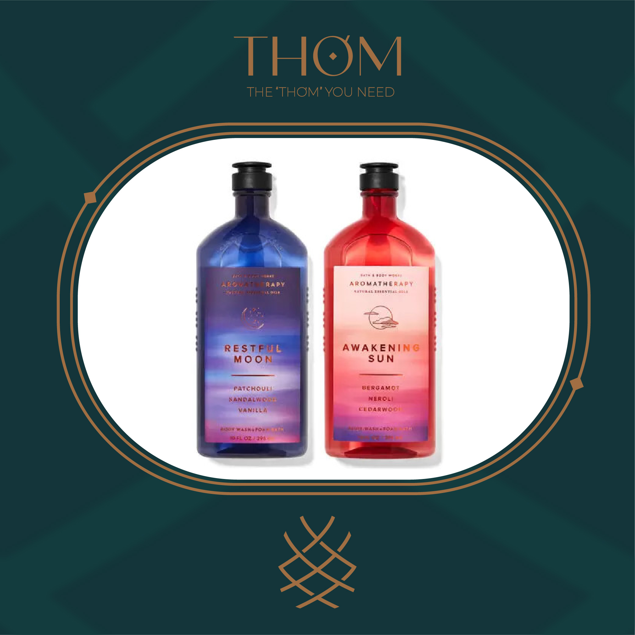 GEL TẮM THƯ GIÃN TẠO BỌT BATH & BODY WORKS AROMATHERAPY BODY WASH AWAKENING SUN | RESTFUL MOON