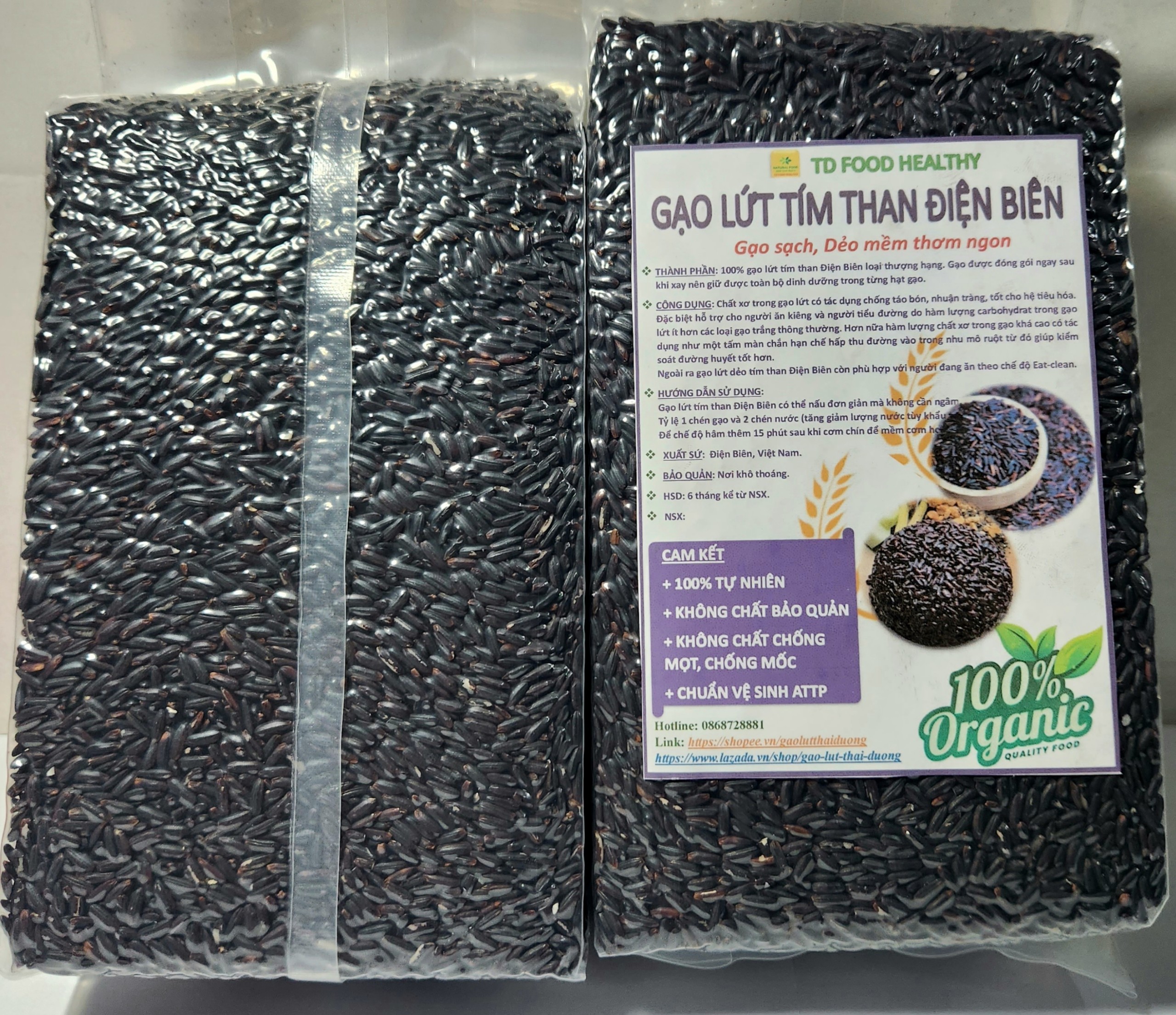 Gạo lứt dẻo tím than ăn kiêng thực dưỡng, gạo lức đen nấu không cần ngâm