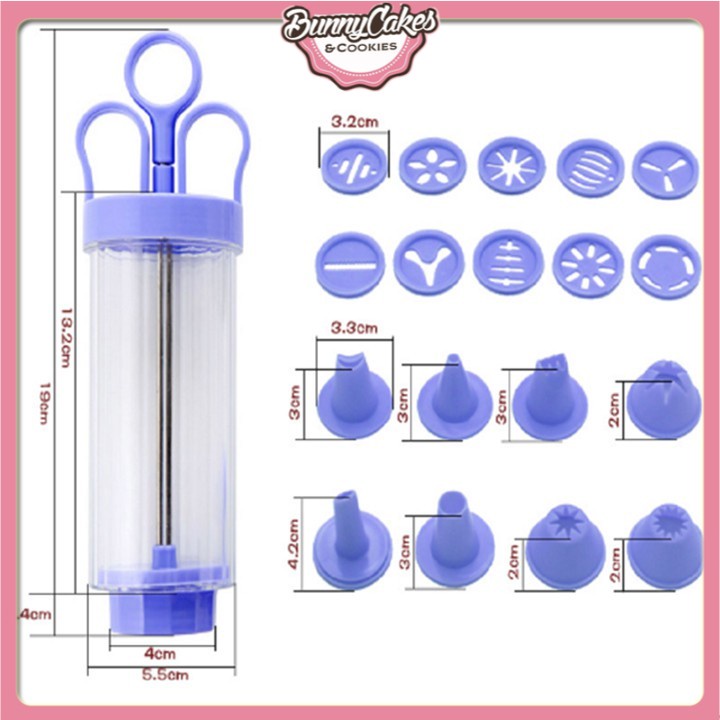 Khuôn nhấn bánh quy cookies press 10 mặt 8 đuôi bắt