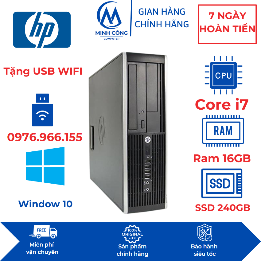 Cây máy tính HP Core i7,i5,i3 | Ram 16GB | SSD240 chính hãng 6300/8300    Minh Công| ổn định,bền bỉ,nhỏ gọn .Tặng USB thu WIFI