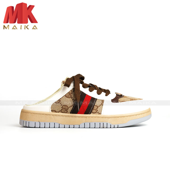Giày sneaker nữ mk maika s160 nâu giày thể thao nữ hở gót phong cách hàn quốc cao cấp trẻ trung cá tính