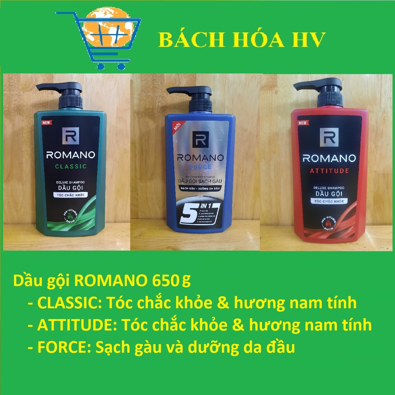 Dầu gội ROMANO 650G  - BACH HOA HV