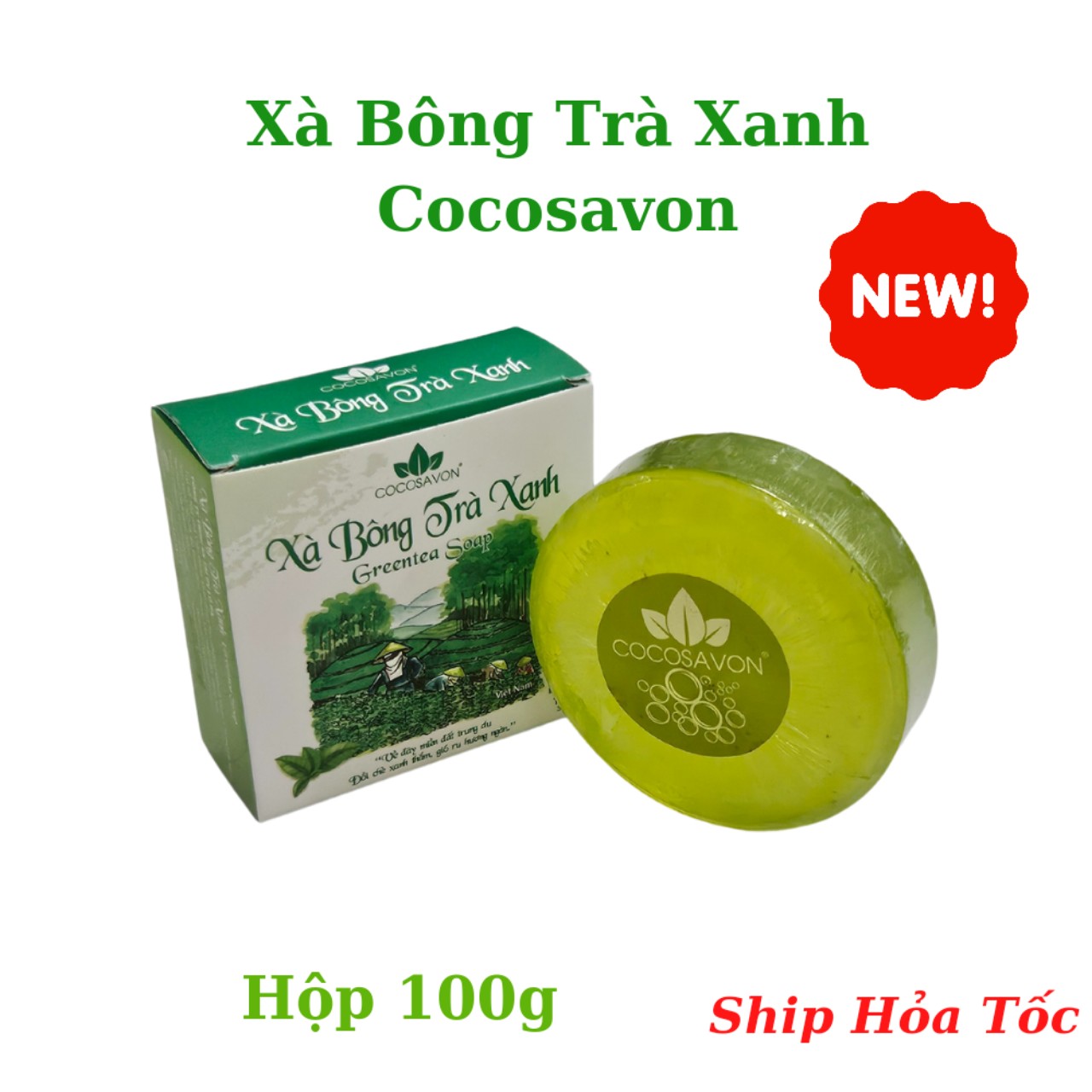 Combo 10 Hộp Xà bông trà xanh Cocosavon 100gr