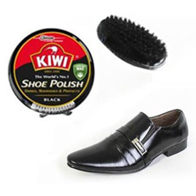 Bàn chải đánh giày lông ngựa kiwi - đánh giày / đồ chà giày mềm / bàn chải bờm ngựa - cây đánh giày xi đen nâu