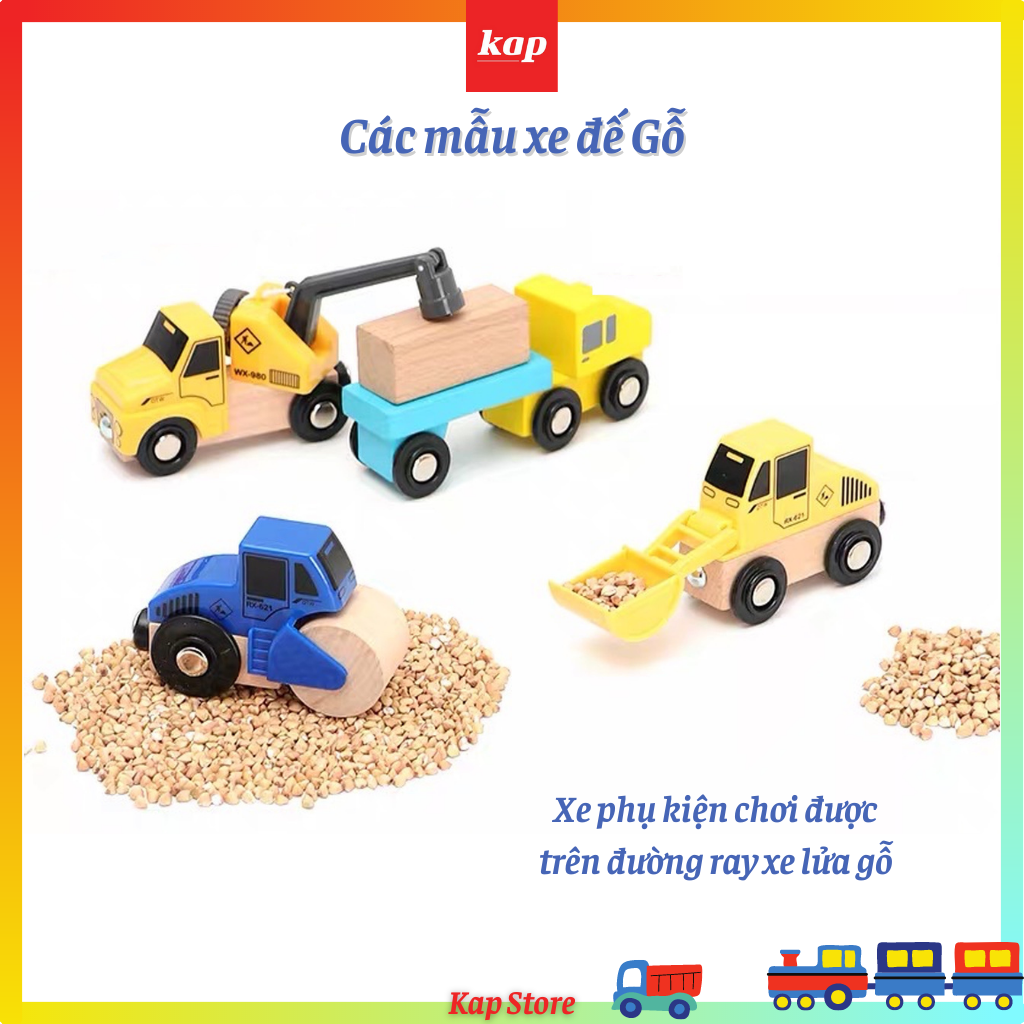 Các mẫu xe đế gỗ xe chơi cùng trên đường ray xe lửa gỗ