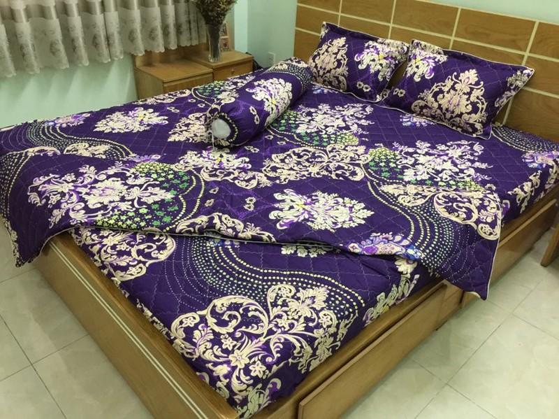 [HCM]Bộ chăn ga gối Cotton Poly bọc thun và chần gòn 3 lớp nhiều mẫu 1m8x2mx20cm 1m6x2mx20cm