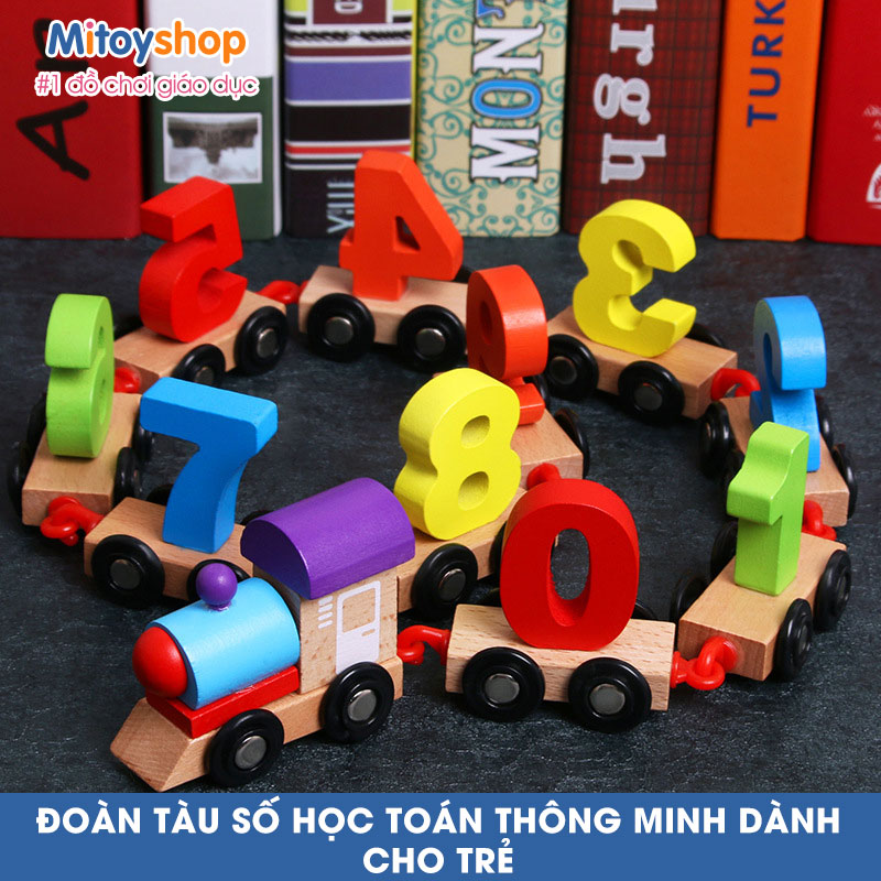 Đoàn tàu số học - đồ chơi toán học, nhận biết con số cho bé