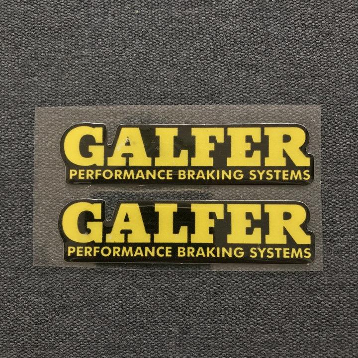 Cặp tem logo chữ GALFER, tem đổ nhựa tem nổi cao cấp dán các loại xe máy