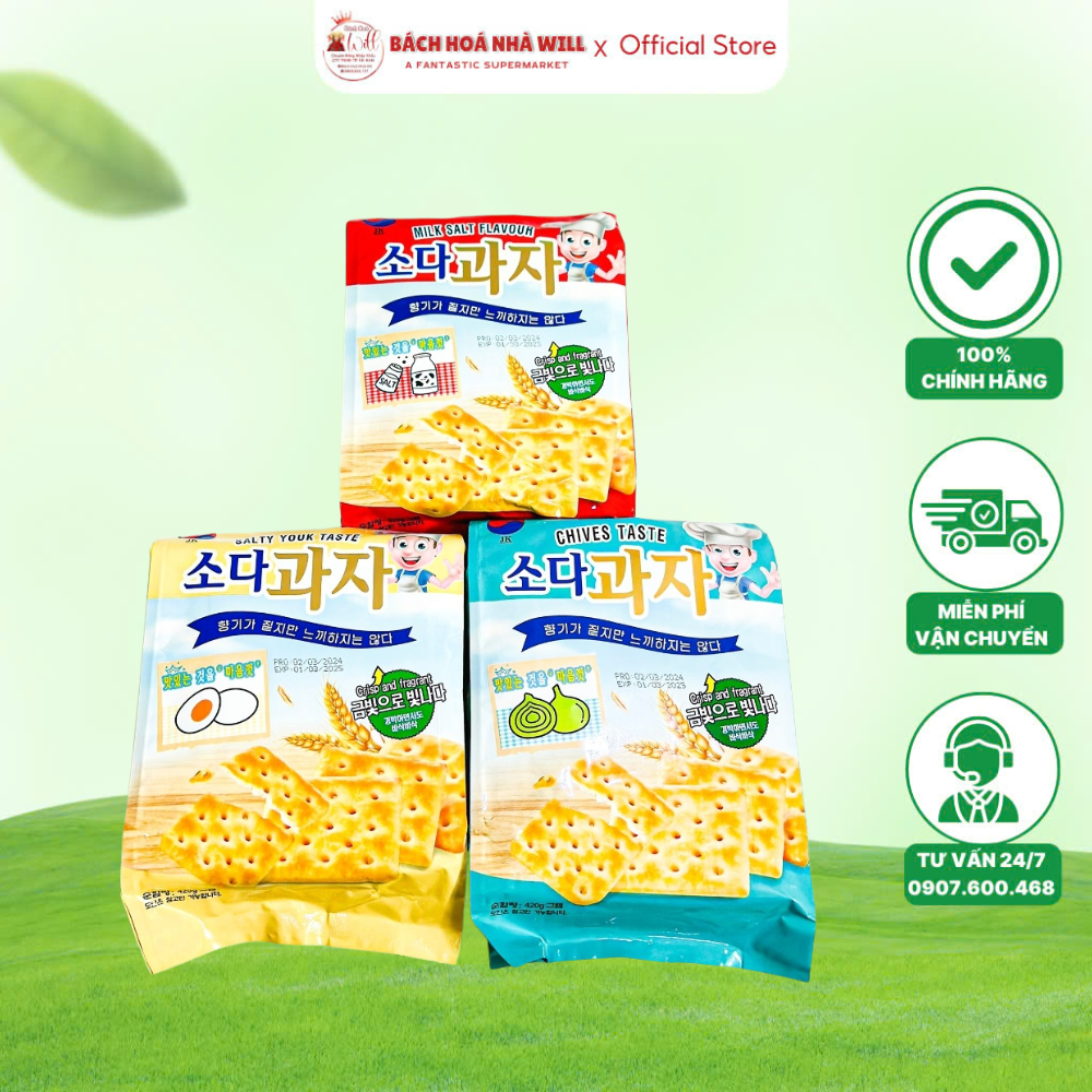 Bánh Quy Soda Ăn Kiêng JK Hàn Quốc 420g Phù Hợp Cho Người Ăn Kiêng