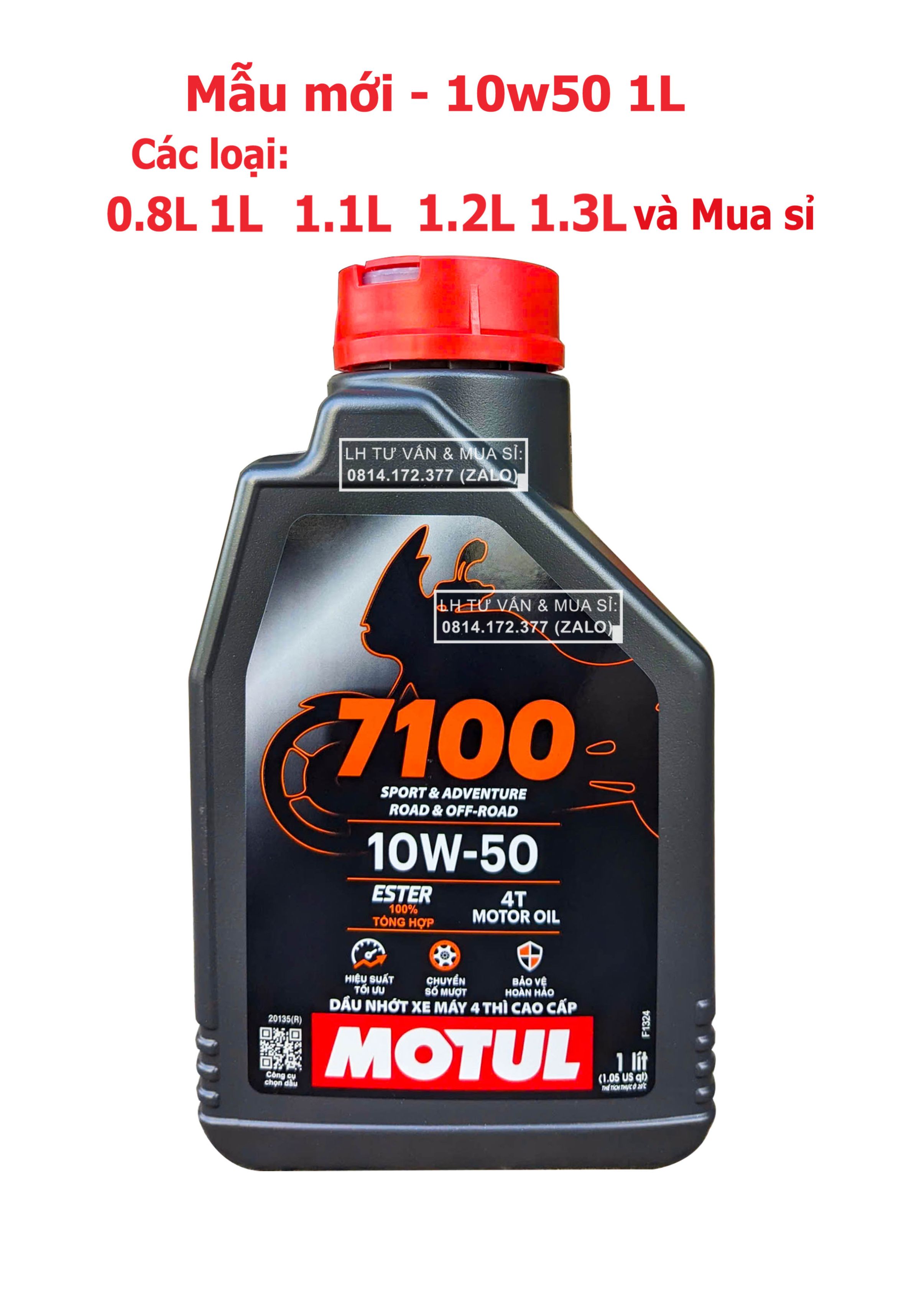 Dầu nhớt tổng hợp Ester xe số, xe côn tay Motul 7100 10w50 1L , 1.1L , 1.2L , 1.3L và Giá sỉ