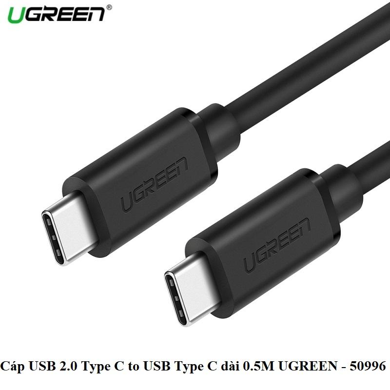 Cáp usb type-c ugreen 50996 - black, 0.5m