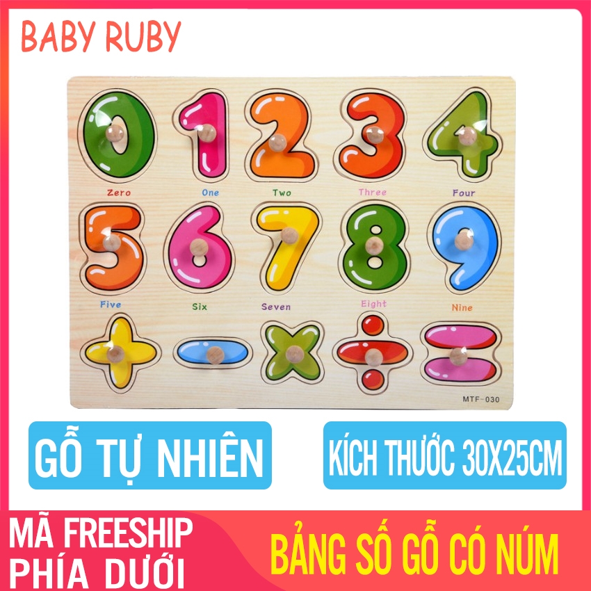 Bảng Chữ Số Bằng Gỗ Có Núm Cầm - Chủ Đề Tiếng Anh, Gỗ Cao Cấp, Vừa Học Vừa Chơi - bảng chữ cái cho bé, bảng chữ cái tiếng việt, bang chu cai cho be, bảng chữ cái thông minh bằng gỗ, đồ chơi gỗ, Bộ bảng chữ cái bằng gỗ
