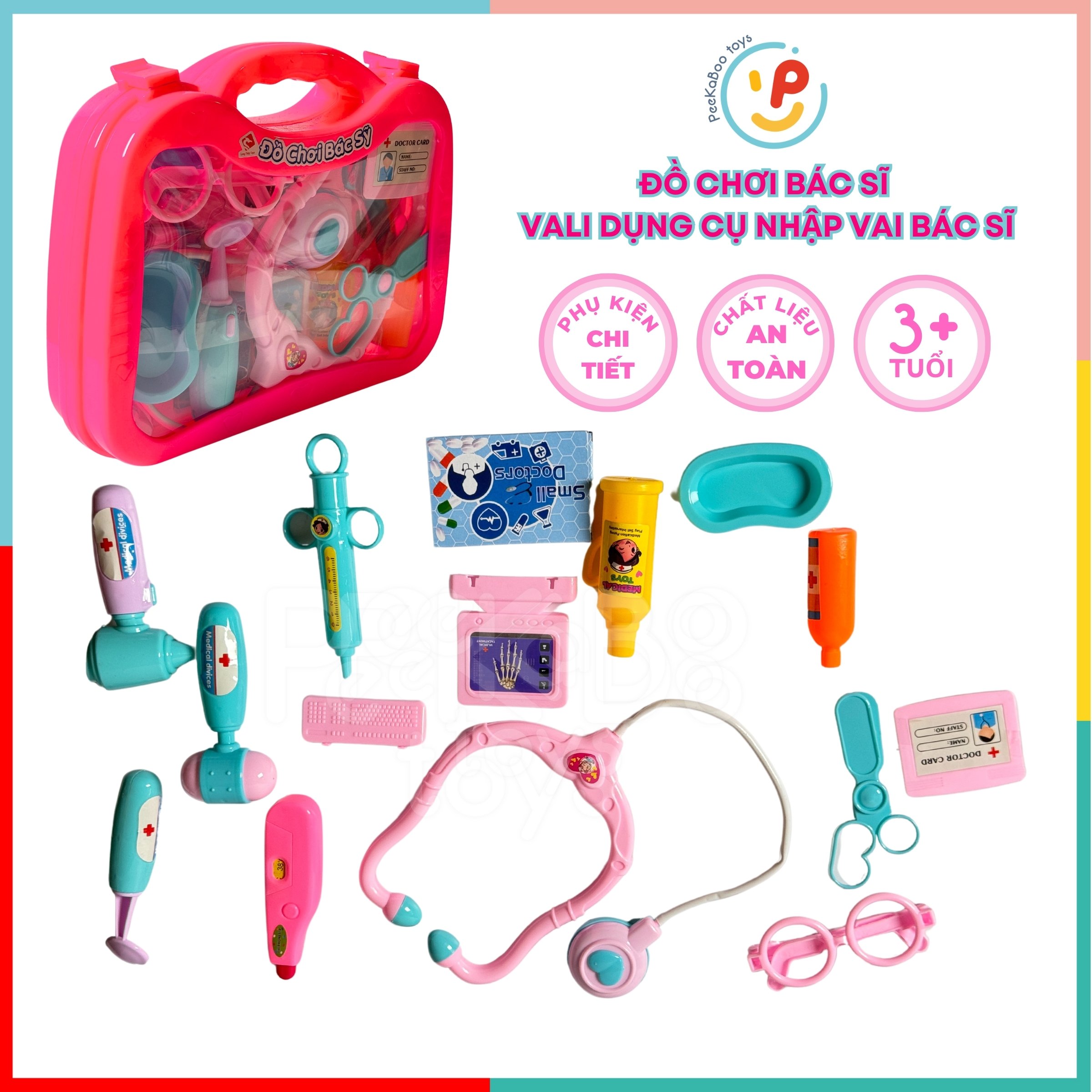 Đồ chơi bác sĩ vali dụng cụ nhập vai bác sĩ 502 Peekapaw Toys