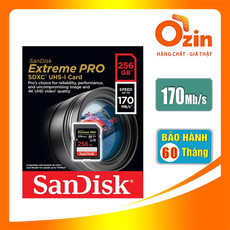 Thẻ nhớ sd sandisk extreme pro 256gb sdxc 170mb/s uhs-i/u3 633x