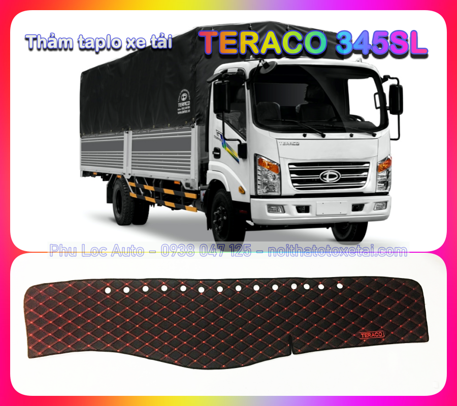 Thảm chống nắng taplo xe tải TERACO 190SL 1 tấn 9 loại nhung và da cacbon cao cấp