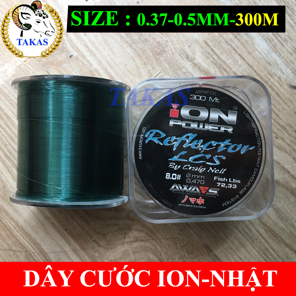 Dây cước câu cá Ion Power Reflector LCS dài 300m siêu bền, phụ kiện đồ câu chuyên câu cá nhỏ đến lớn, có nhiều size lựa chọn từ số 5 đến số 9. Dây cước hàng chính hãng chất lượng cao.