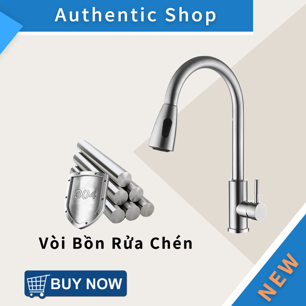 Vòi rửa bát dây rút co giãn 65cm - inox sus304 cao cấp - tẩy rửa mọi vị trí dễ dàng