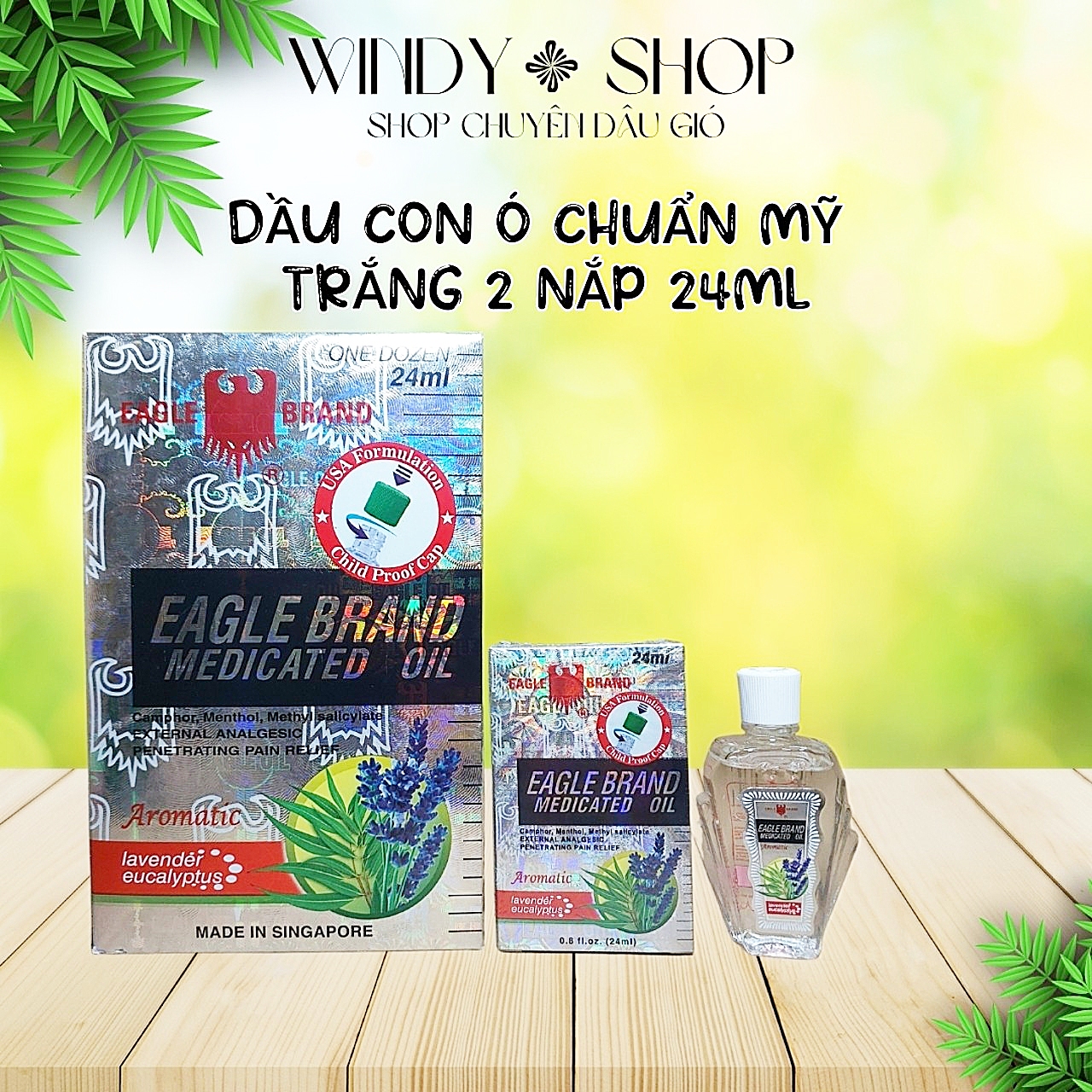 Dầu gió xanh con ó eagle brand singapore 24ml - chính hãng