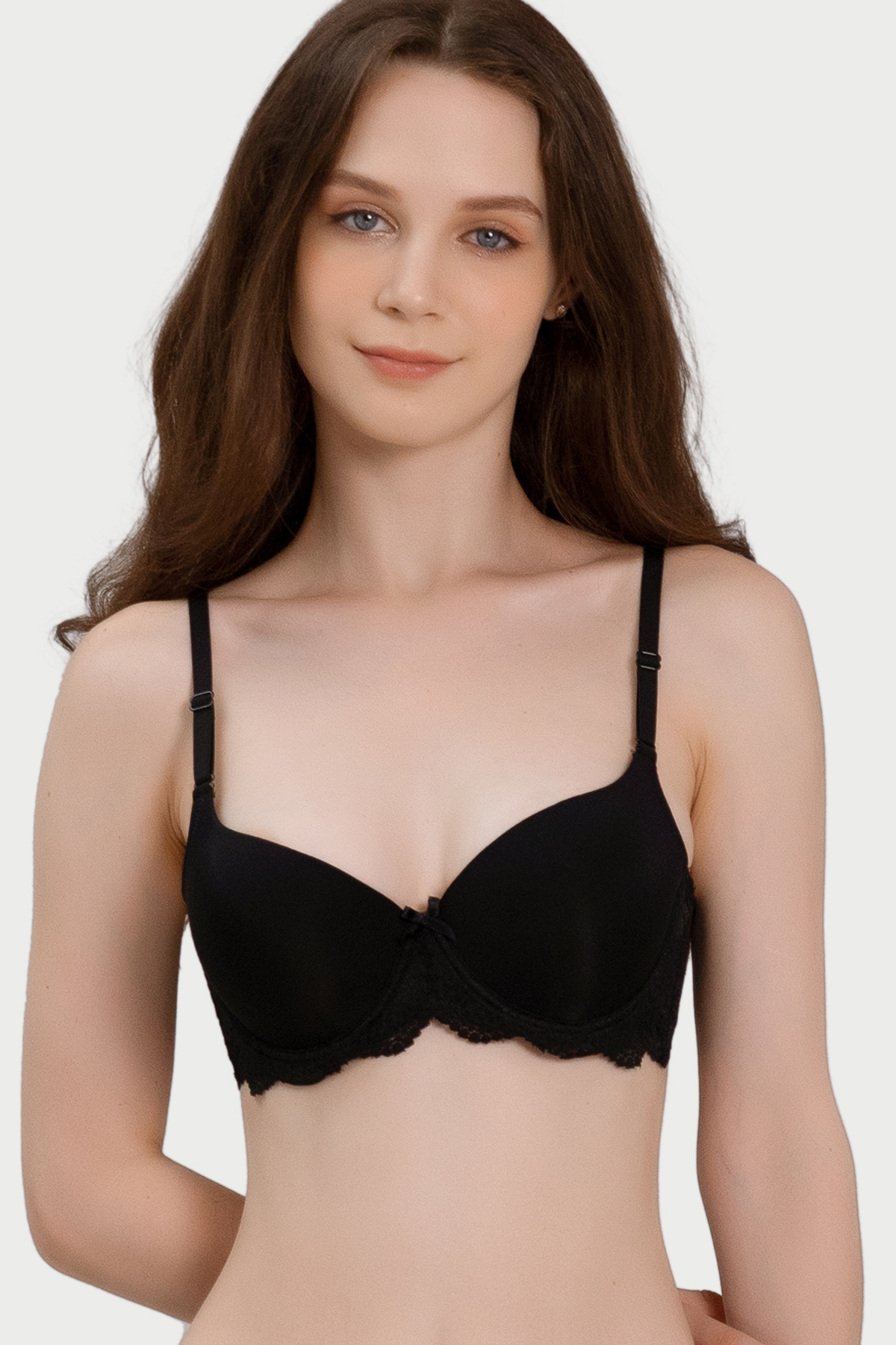  Áo ngực Misaki mút dày cúp trơn phối dây lưng ren M0113 