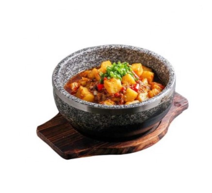 Thố đá- Tô đá- Bát đá Hàn Quốc có viền (kèm đế)- 18cm